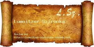 Lumnitzer Szironka névjegykártya